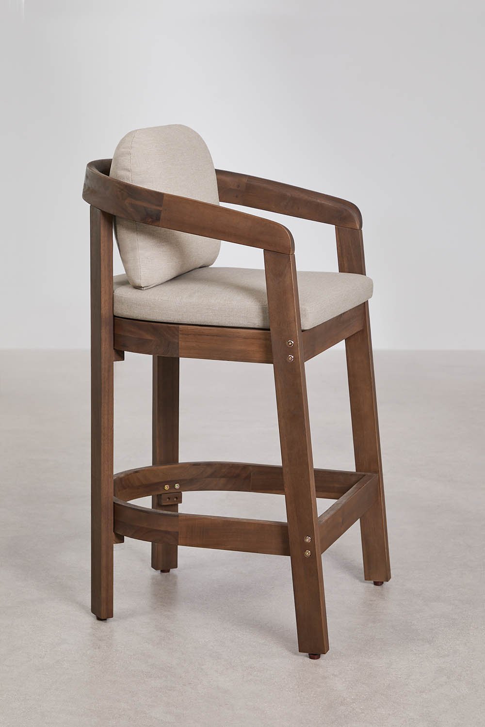 Pack of 2 high garden stools in acacia wood Uleno, gallery image 4