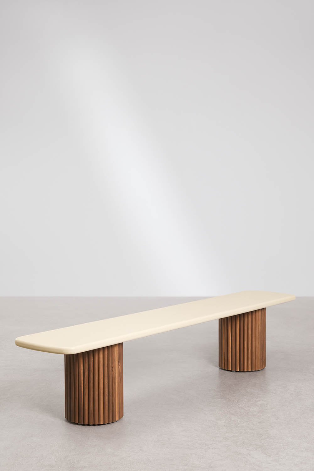 Sirvon acacia wood and cement bench, gallery image 1