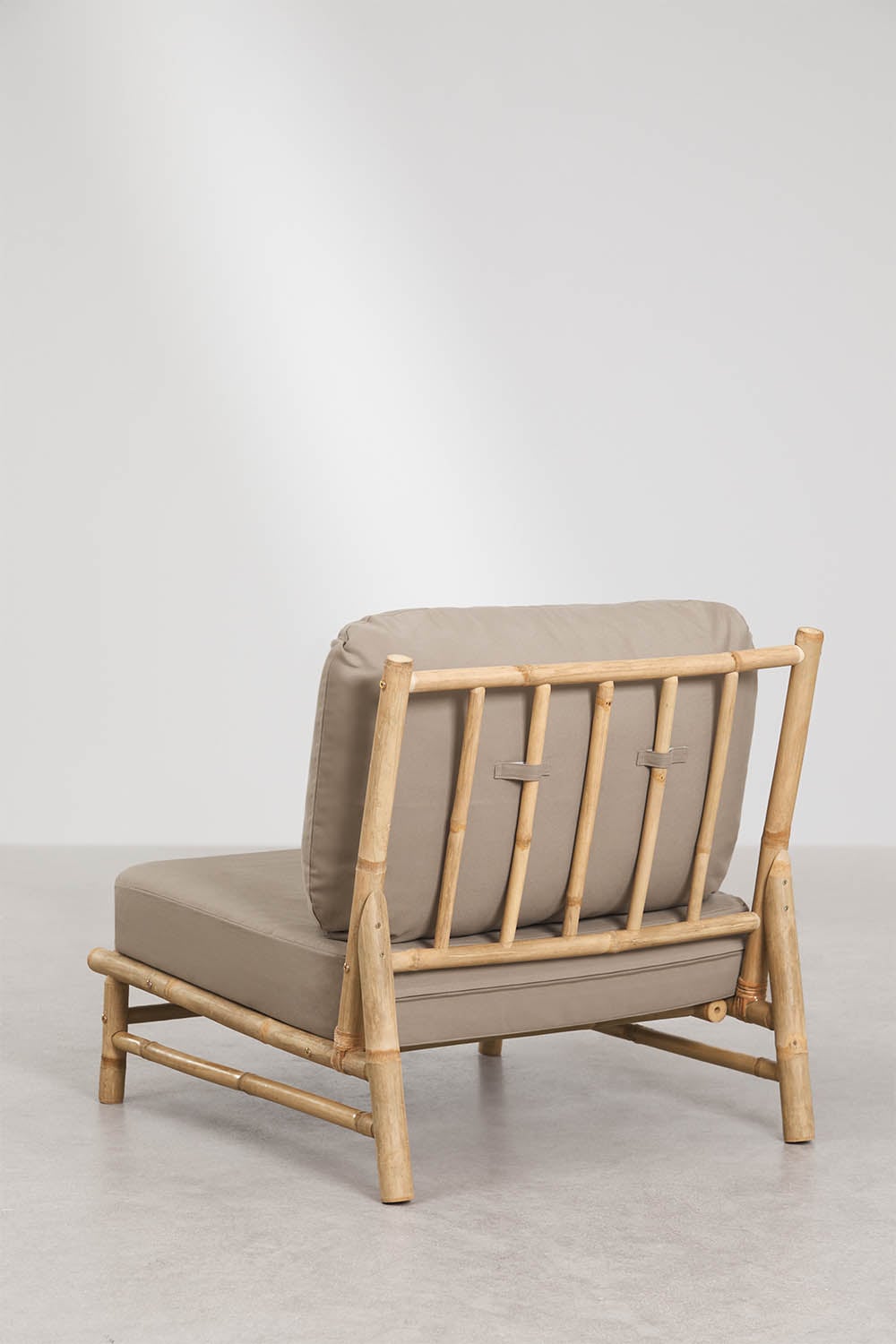 Isendra bamboo garden set with 2 armchairs and 75x40 cm rectangular side table, gallery image 3