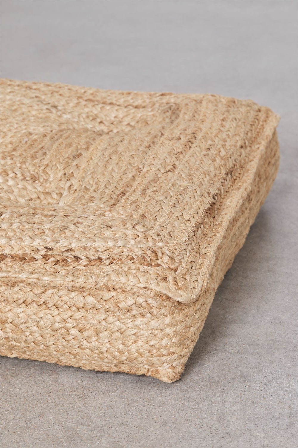 Serenda natural jute and cotton floor cushion, gallery image 2