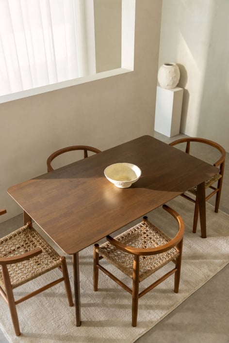 Rectangular dining table in MDF and rubberwood Kerhen