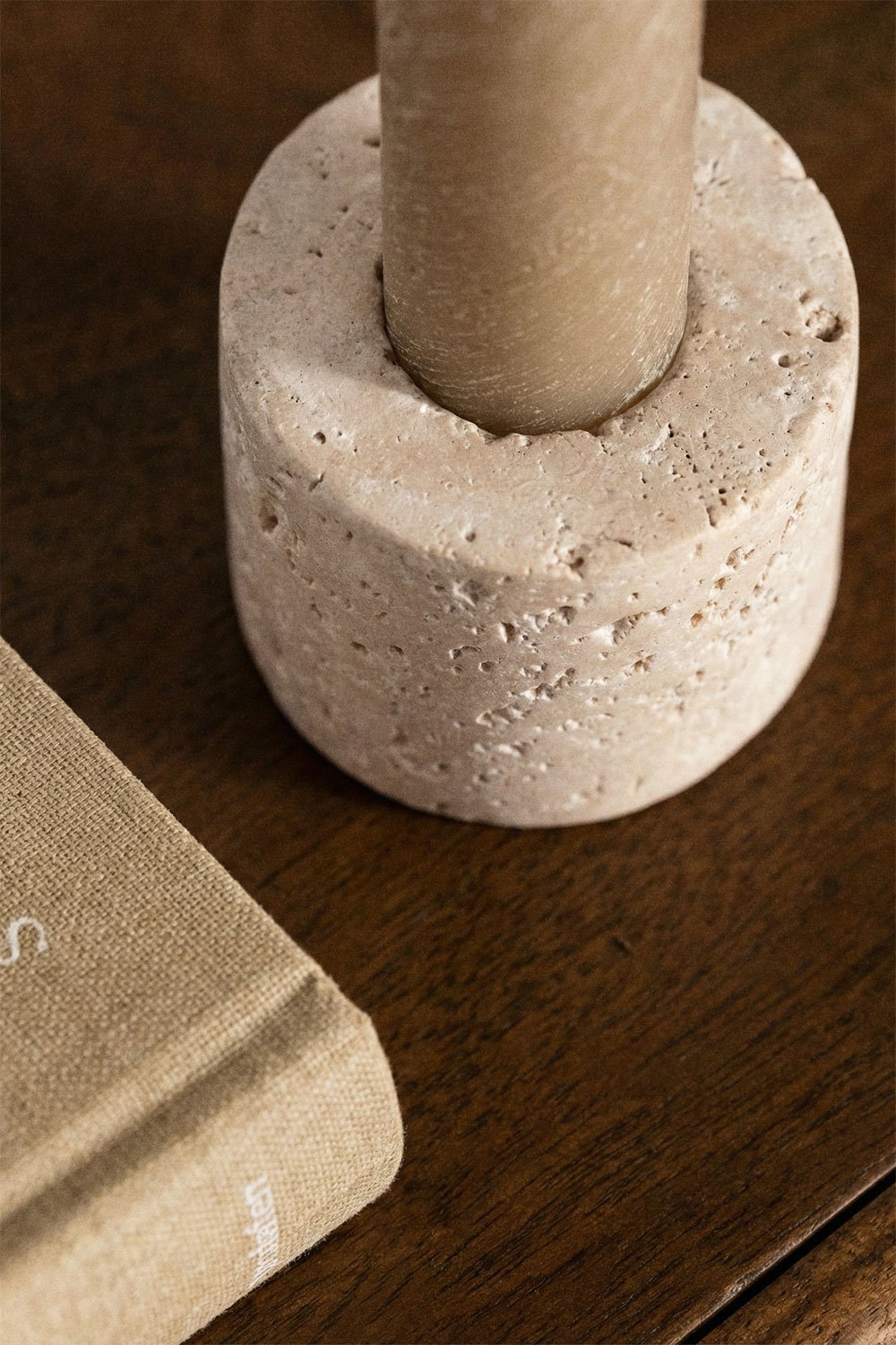 Pack of 2 natural stone Seravento candle holders, gallery image 2