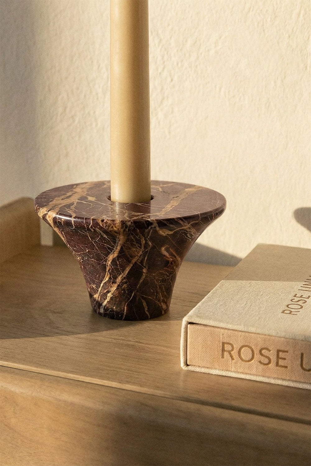 Pack of 2 natural stone Bellvion candle holders, gallery image 2