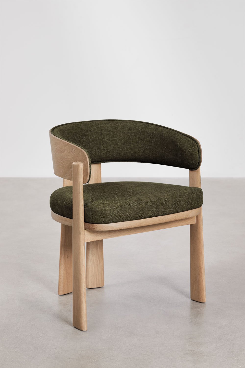 Olea Signature upholstered oak wood dining chair, gallery image 3