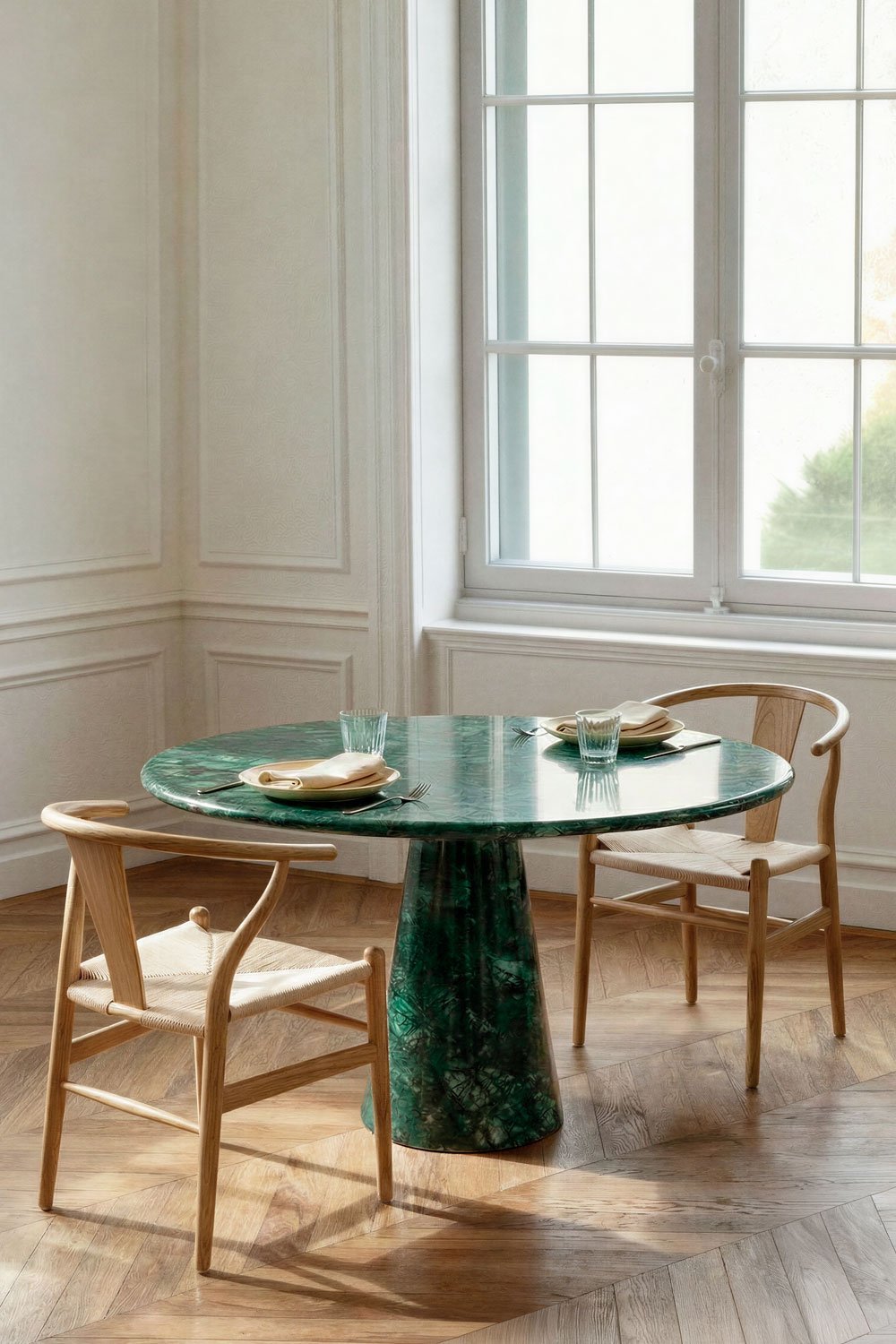 Round dining table Ø120 cm in Alodia marble, gallery image 1