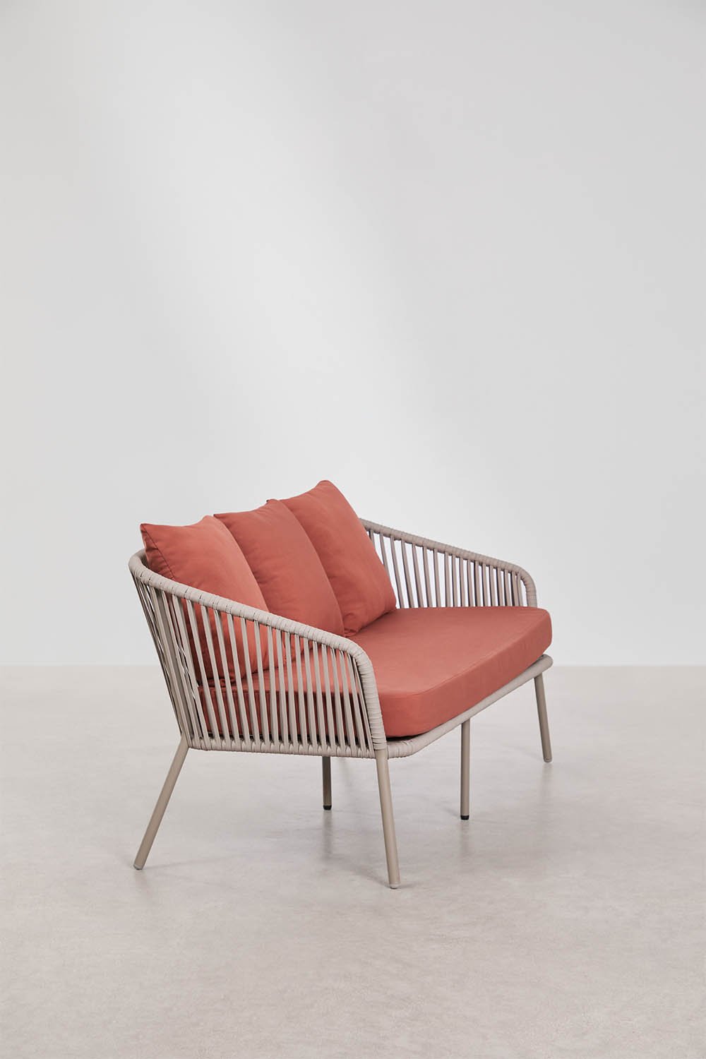 Arhiza garden set with 2-seater sofa, 2 braided rope armchairs, and coffee table, gallery image 5