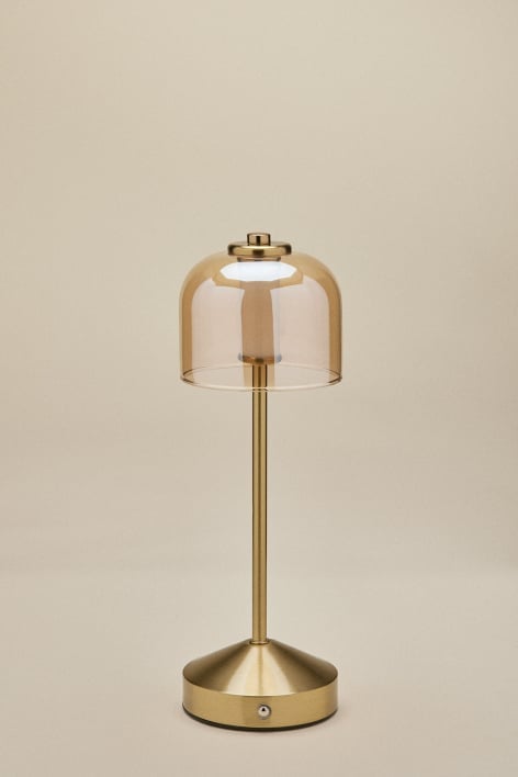 Wireless LED Outdoor Table Lamp in Iron and Glass Ardela