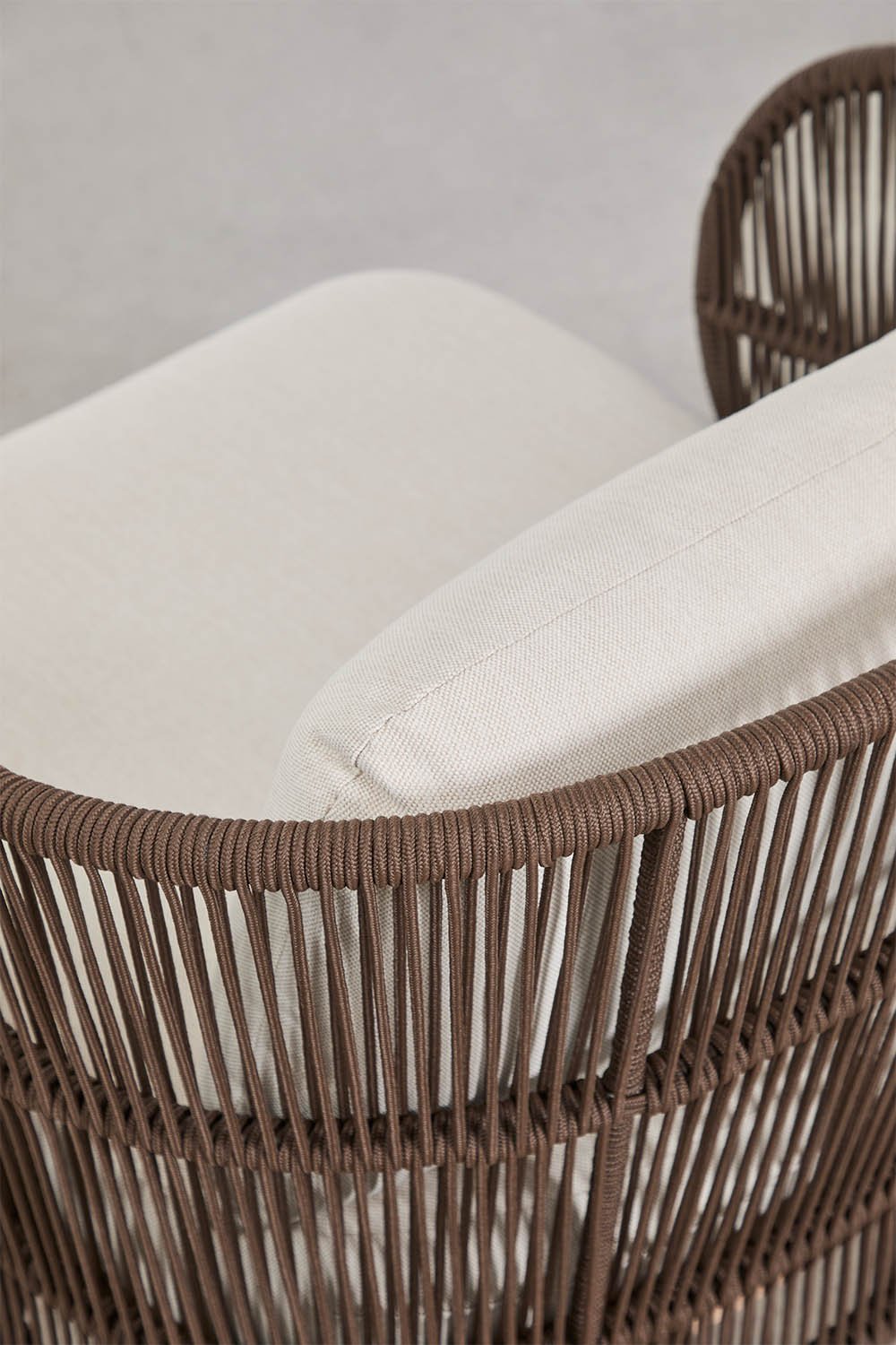 Armchair in acacia wood and braided rope Capri, gallery image 2