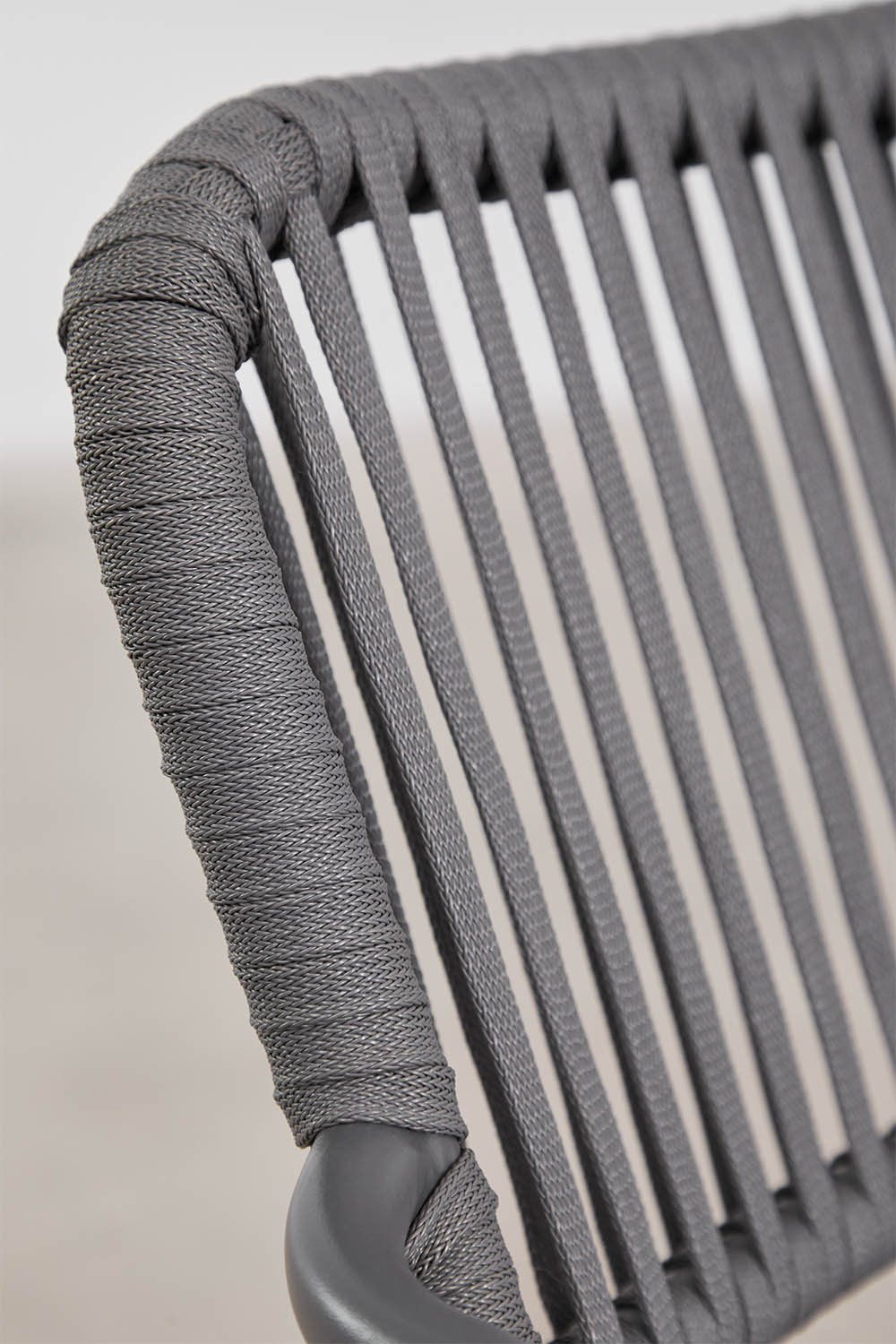 Pack of 2 stackable garden chairs with braided rope armrests Arhiza, gallery image 5