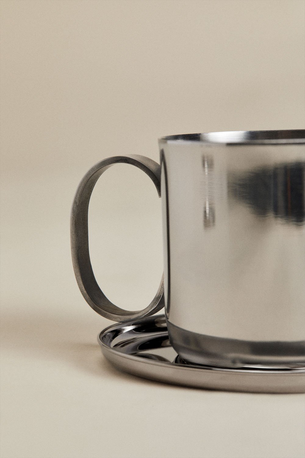 Pack of 2 coffee cups 17 cl with stainless steel saucer Lludix, gallery image 4