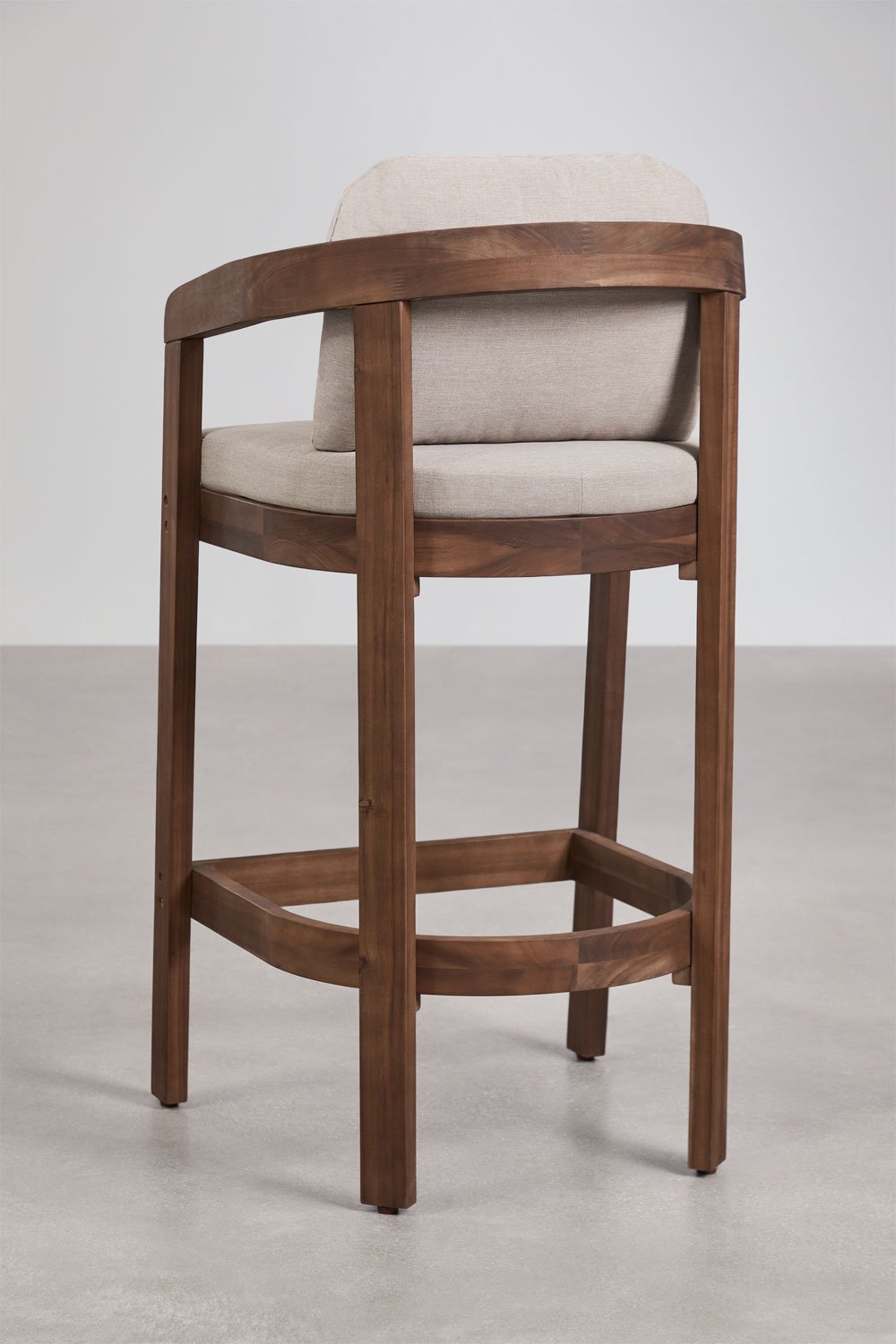 High stool in Uleno acacia wood, gallery image 3