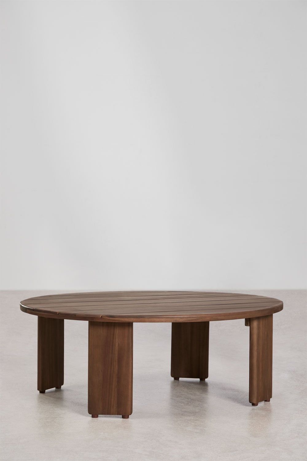 Oval coffee table 100x80 cm in Uleno acacia wood, gallery image 1