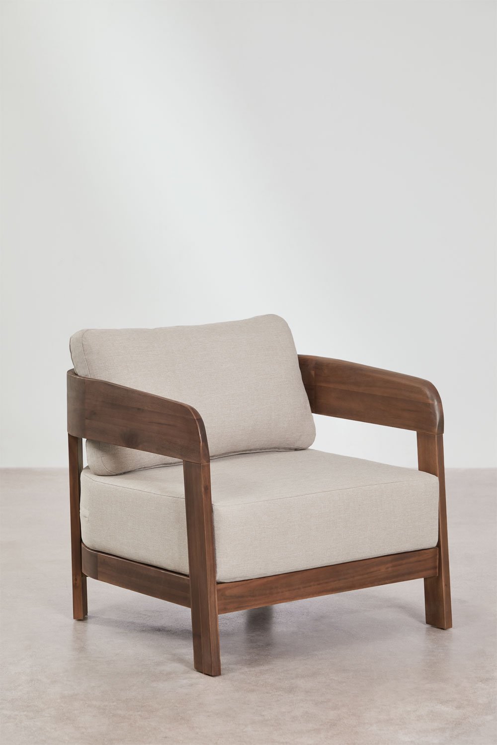 Pack of 2 armchairs in acacia wood Uleno, gallery image 3