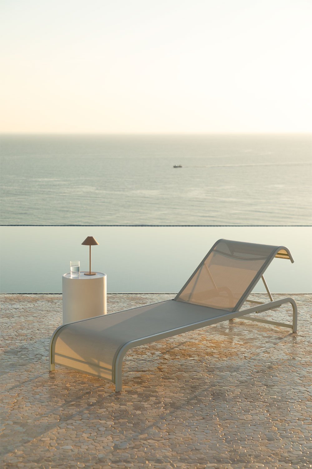 Marietta steel reclining sun lounger, gallery image 1