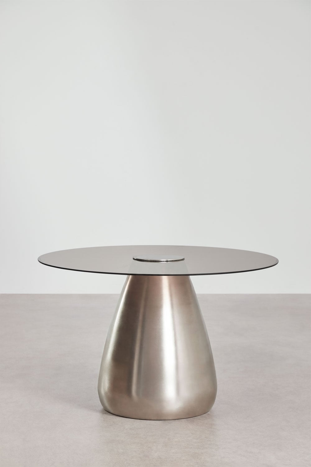 Round dining table Ø130 cm in tempered glass Mariana, gallery image 3