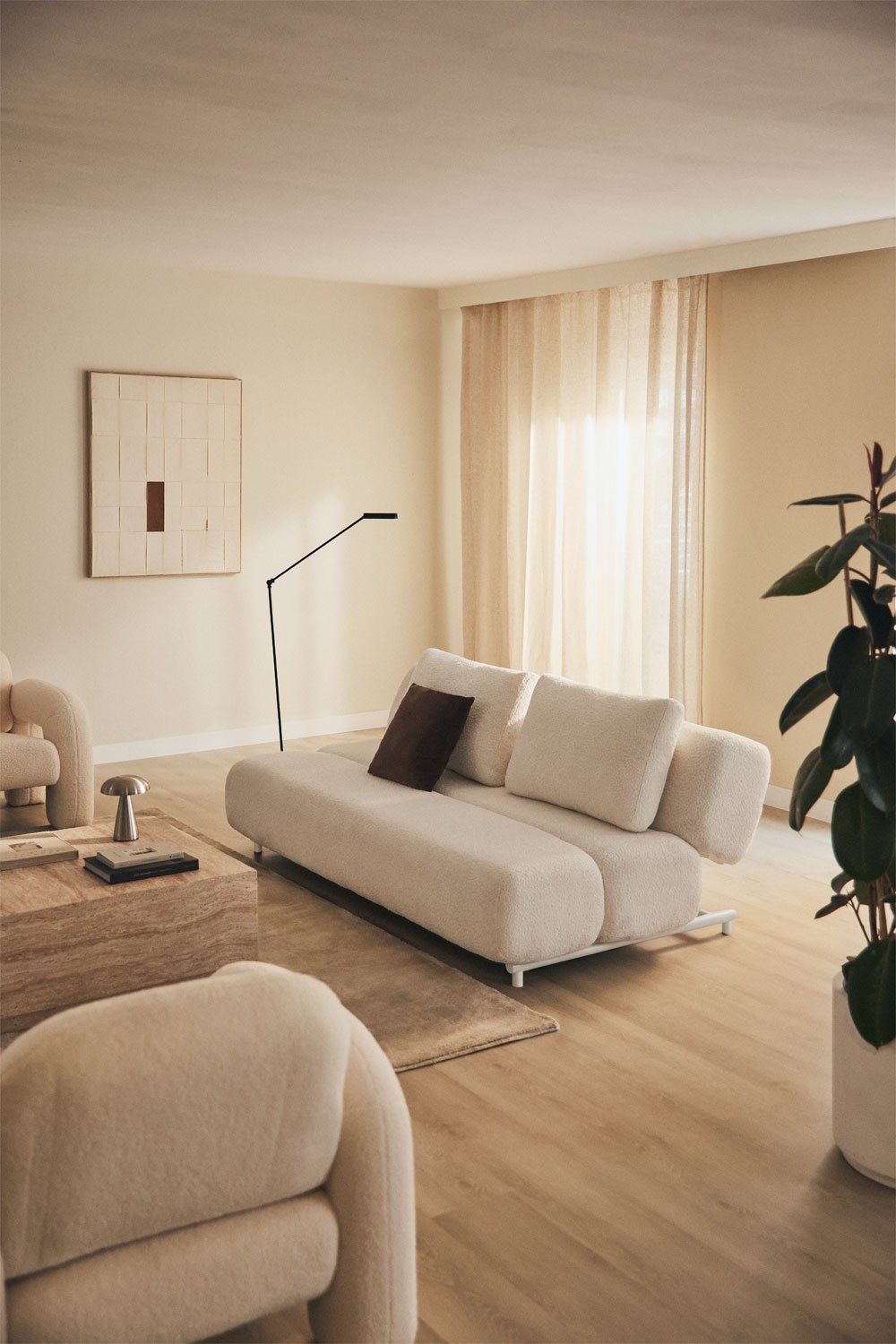 3-seater sofa bed in Miami bouclé fabric, gallery image 1