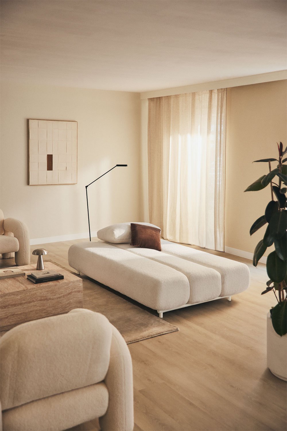 3-seater sofa bed in Miami bouclé fabric, gallery image 2