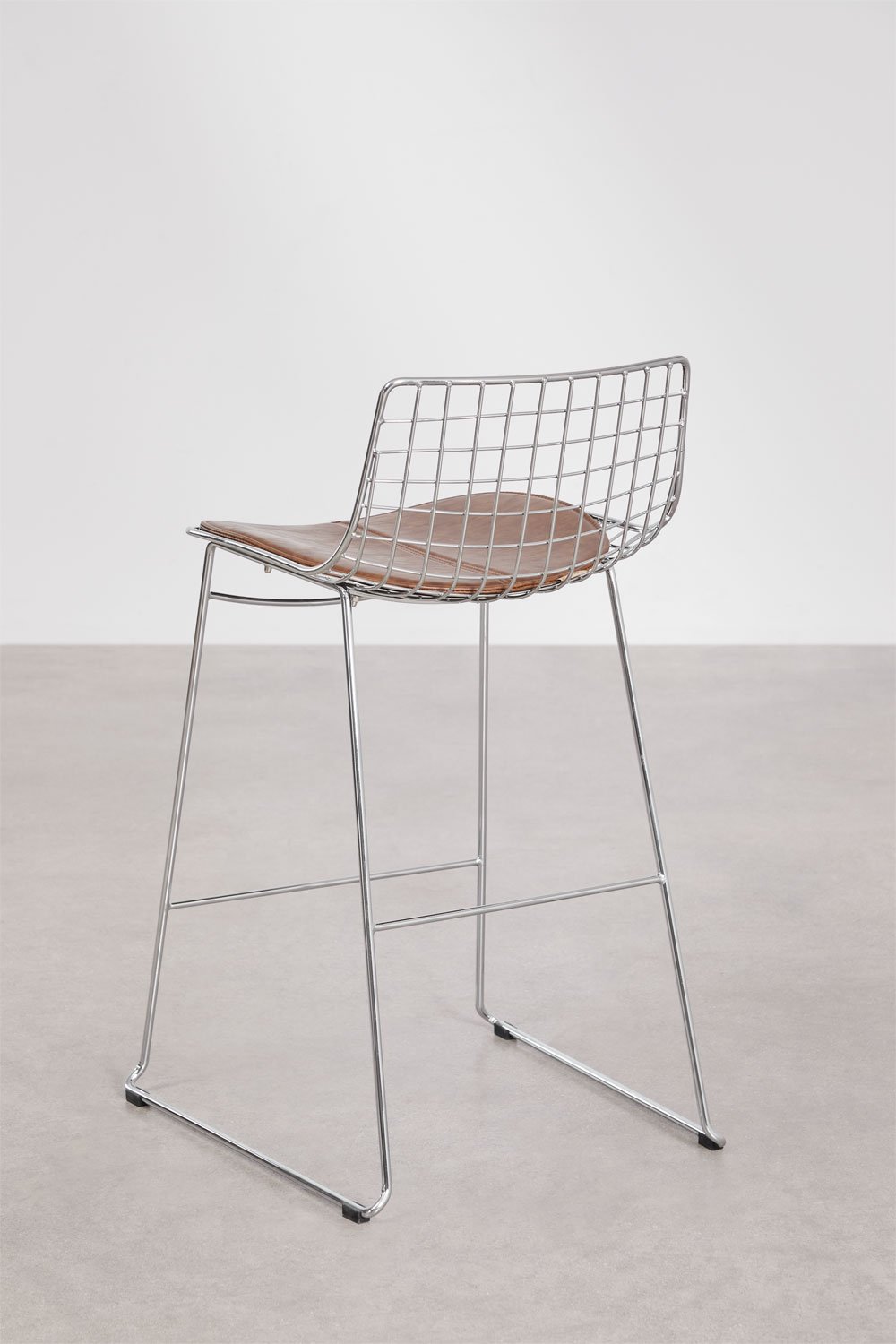 Pack of 2 high stools with steel backrest Renee, gallery image 5