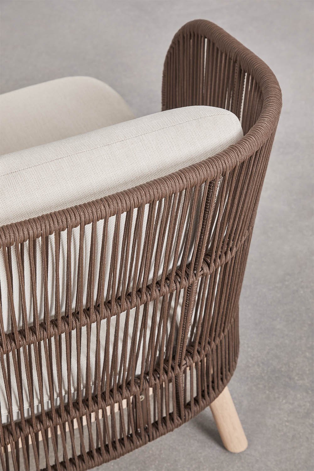 2-seater sofa in acacia wood and braided rope Capri, gallery image 6