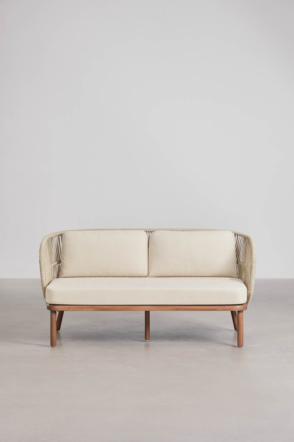 2-seater sofa in acacia wood and braided rope Capri, gallery image 4