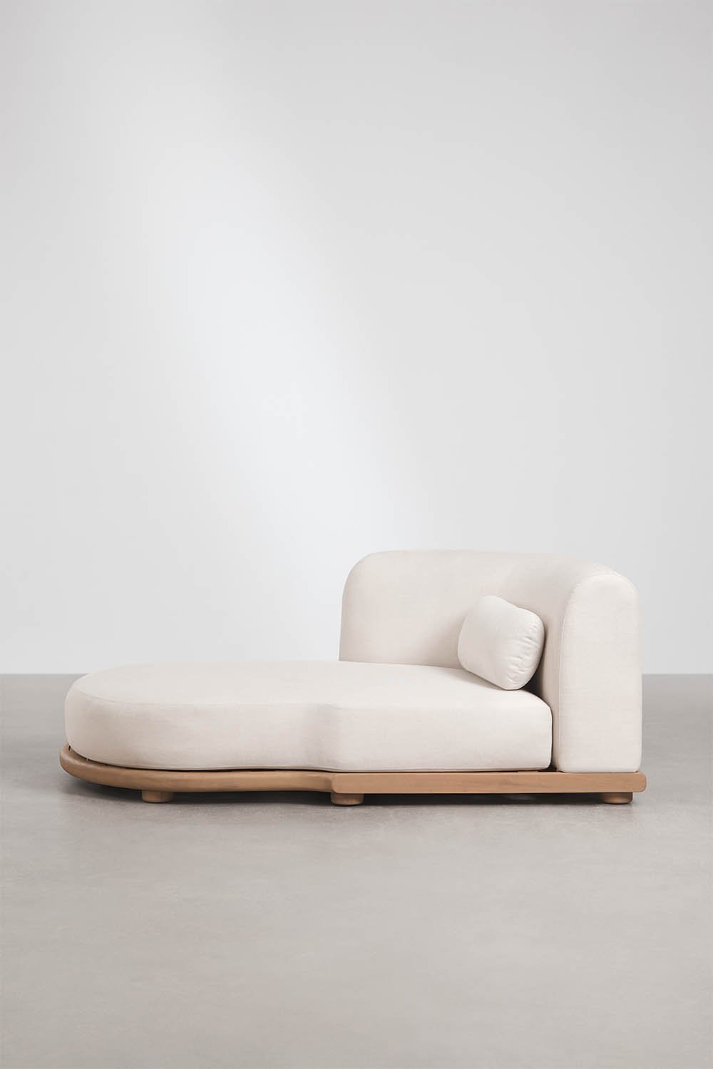 Left chaise longue module for modular garden sofa in acacia wood Gerard, gallery image 3