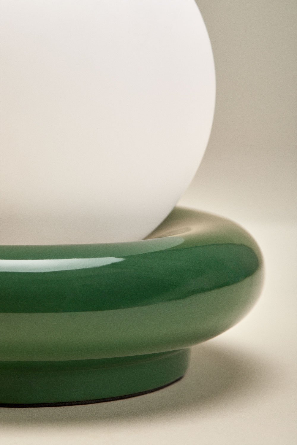 Ceramic table lamp with Kryx glass ball, gallery image 6