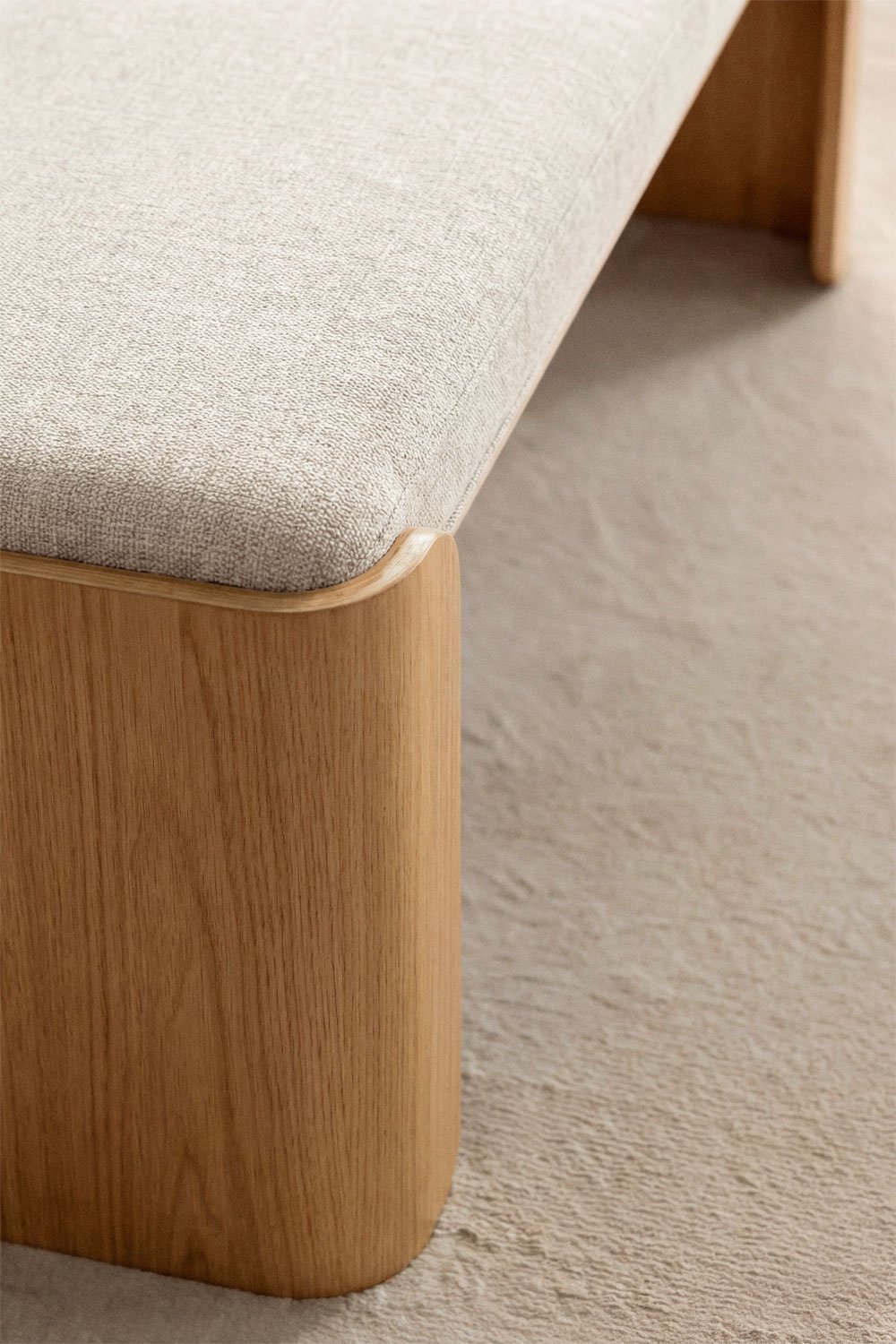 Lofren rubberwood and veneer bench, gallery image 2