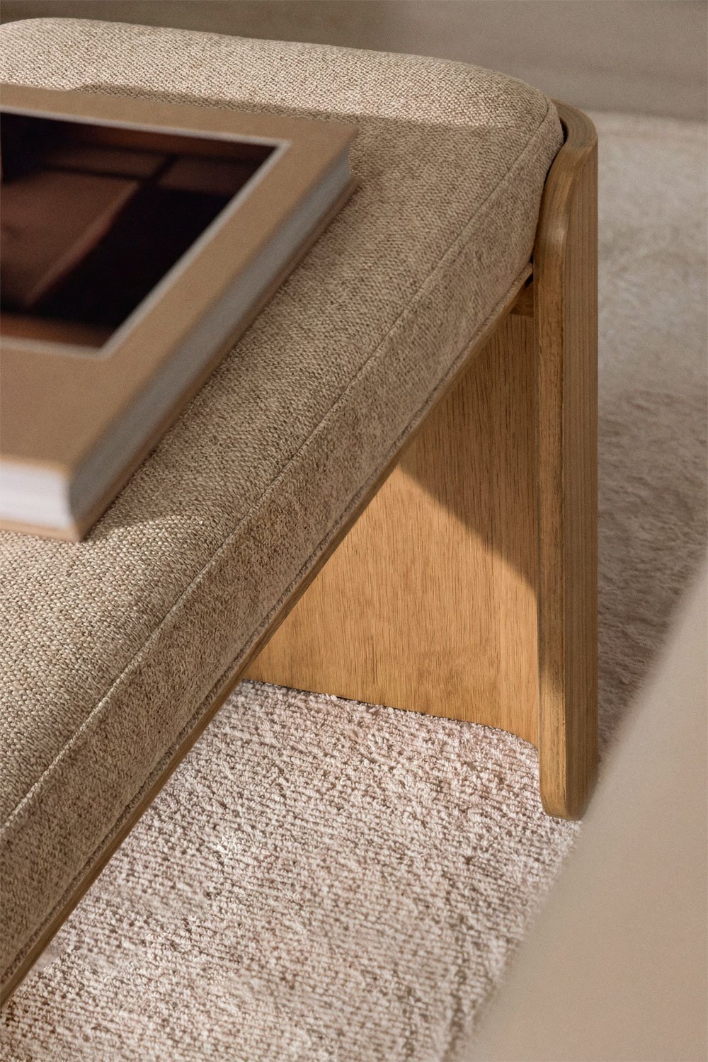 Lofren rubberwood and veneer bench, gallery image 2