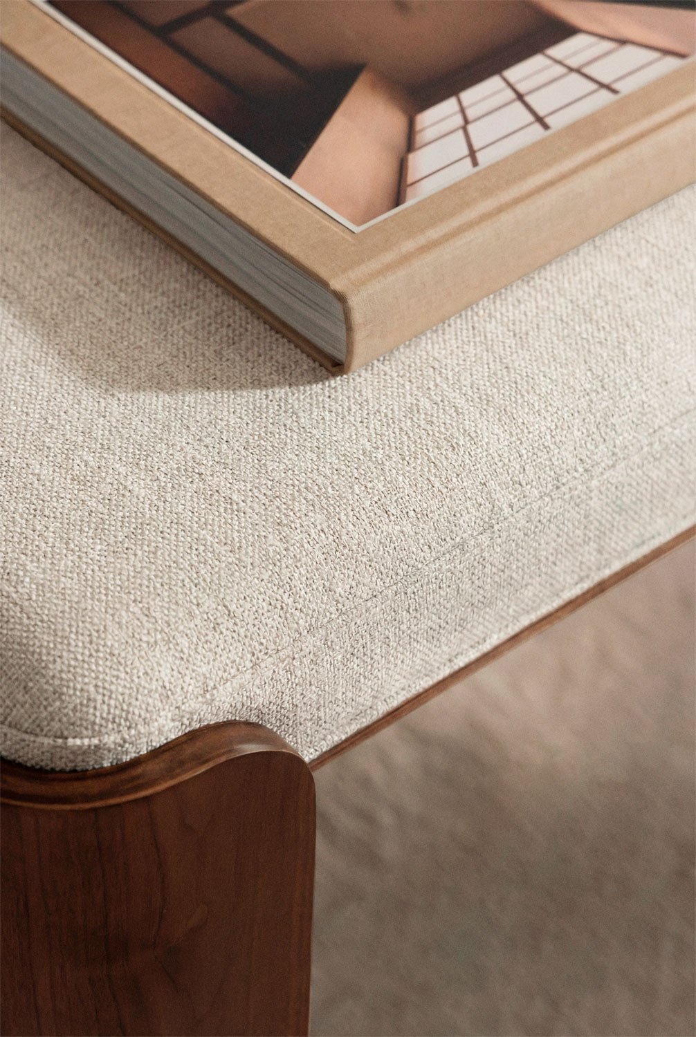 Lofren rubberwood and veneer bench, gallery image 2