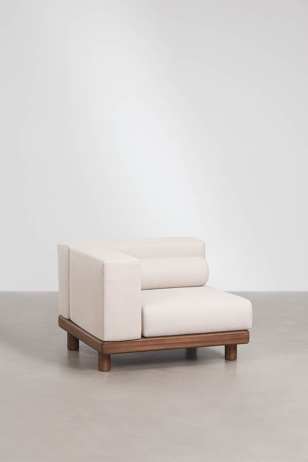 4-piece garden modular sofa with 2 corner modules in acacia Edrien, gallery image 4