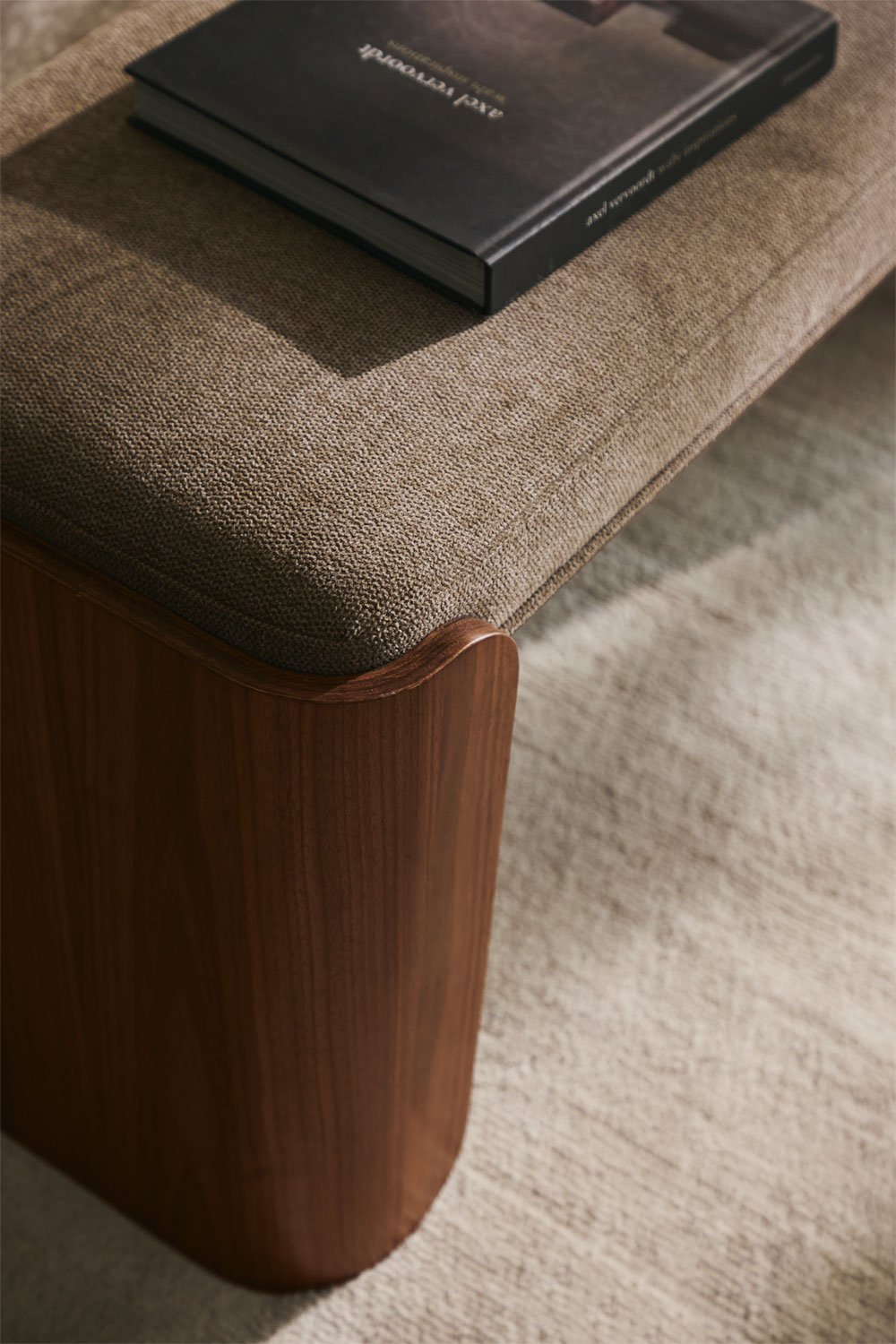 Lofren rubberwood and veneer bench, gallery image 2