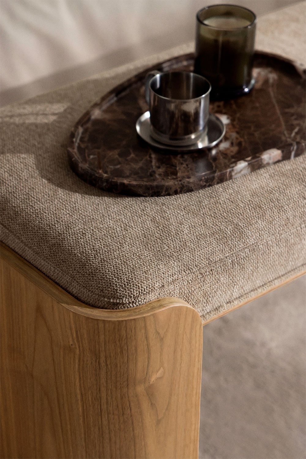 Lofren rubberwood and veneer bench, gallery image 2