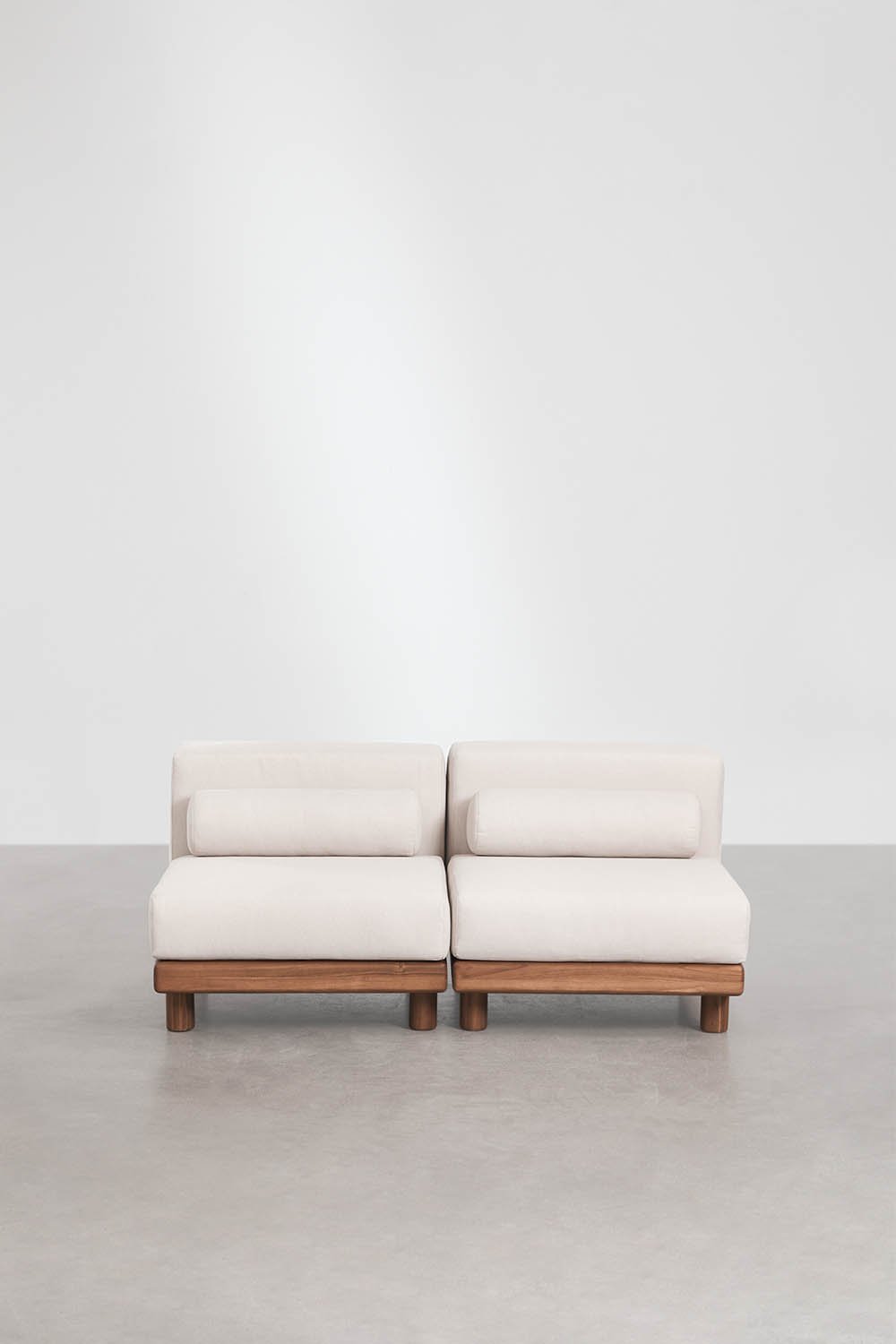 2-piece Edrien acacia garden modular sofa, gallery image 3