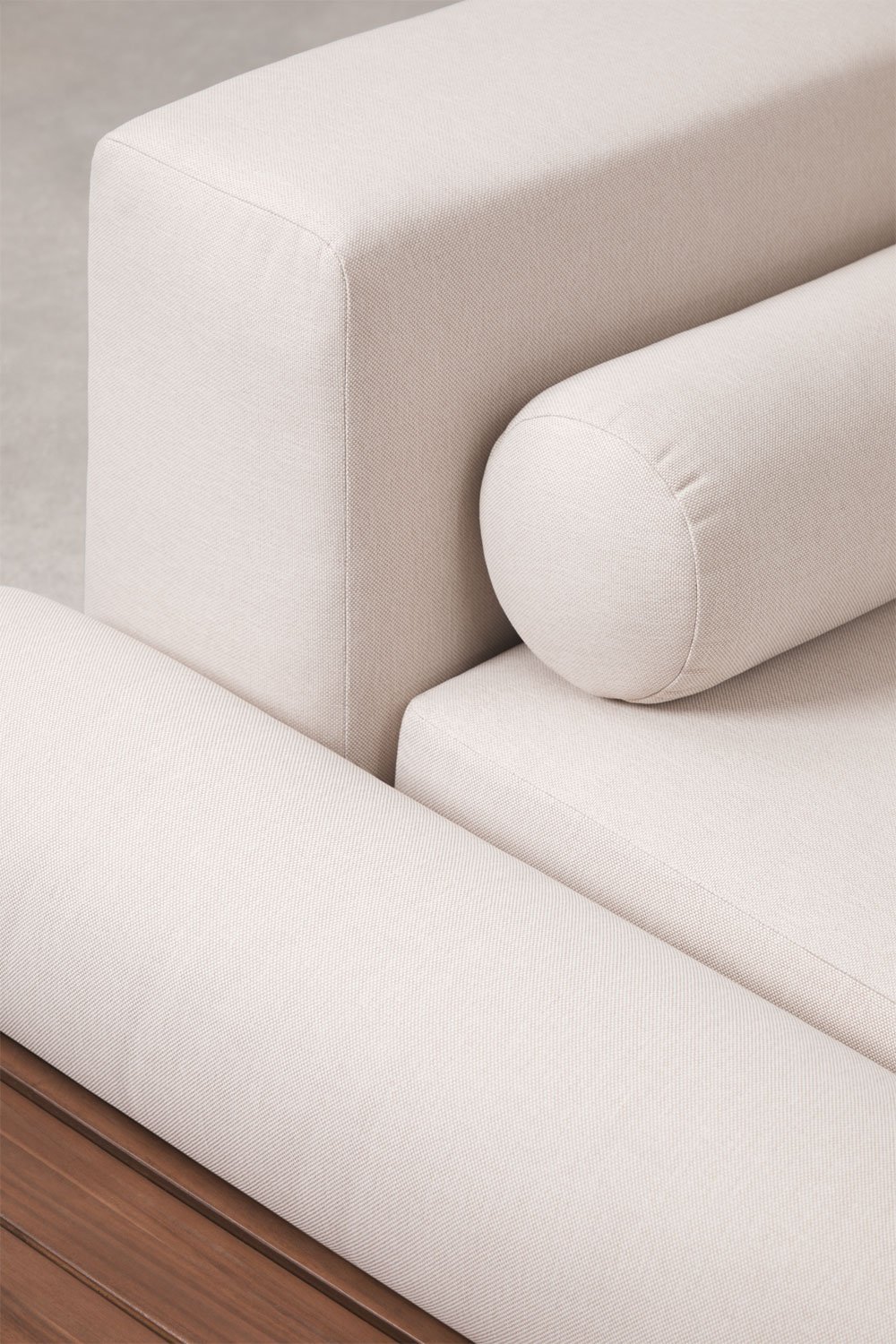 Edrien 5-piece corner modular sofa garden set with side table and 3 acacia coffee tables, gallery image 7