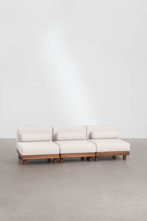 3-piece Edrien acacia garden modular sofa