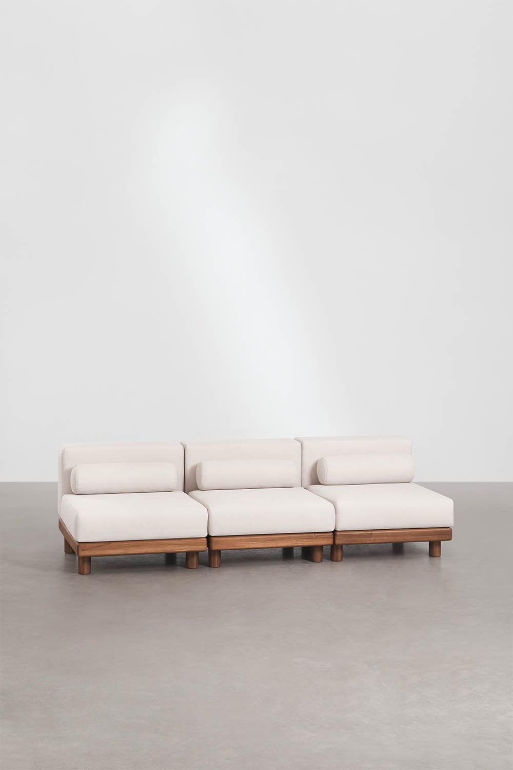 3-piece Edrien acacia garden modular sofa, gallery image 1