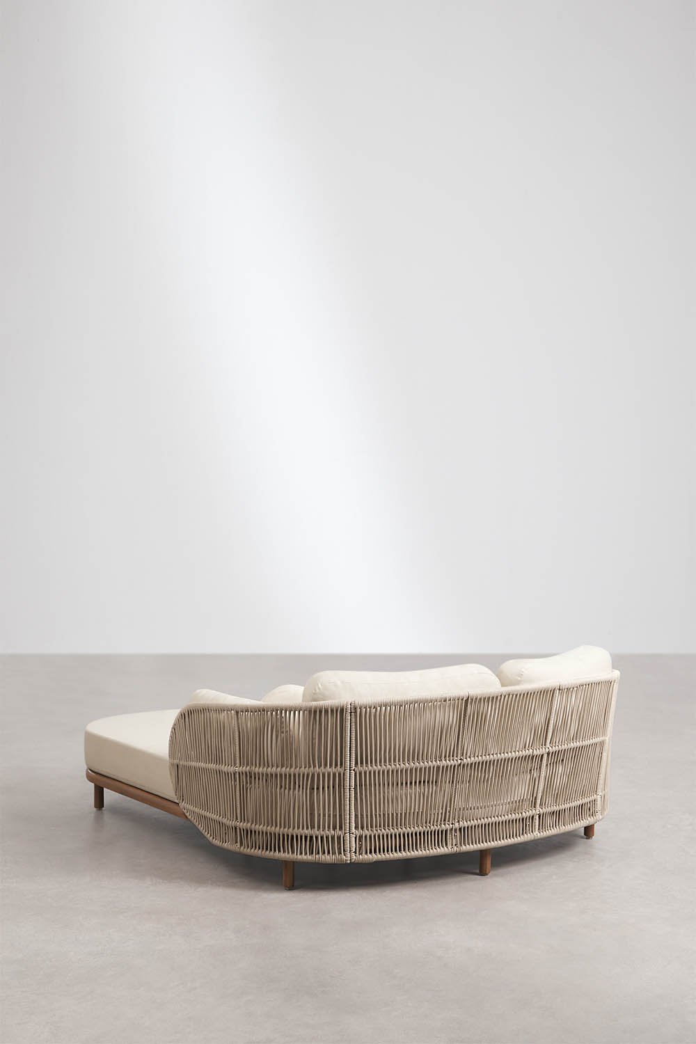 Double sun lounger in acacia wood with Capri cushions, gallery image 3