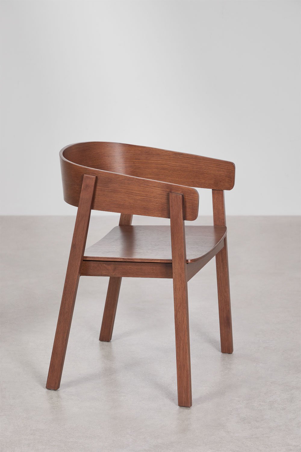 Pack of 2 dining chairs with armrests in oak wood Olsen, gallery image 4