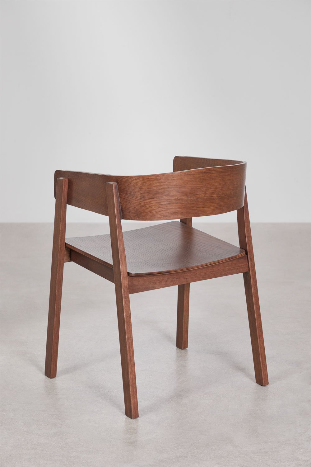Pack of 2 dining chairs with armrests in oak wood Olsen, gallery image 5