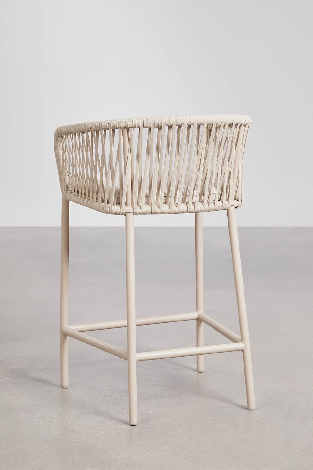 High stool with armrests in braided rope Arhiza, gallery image 3