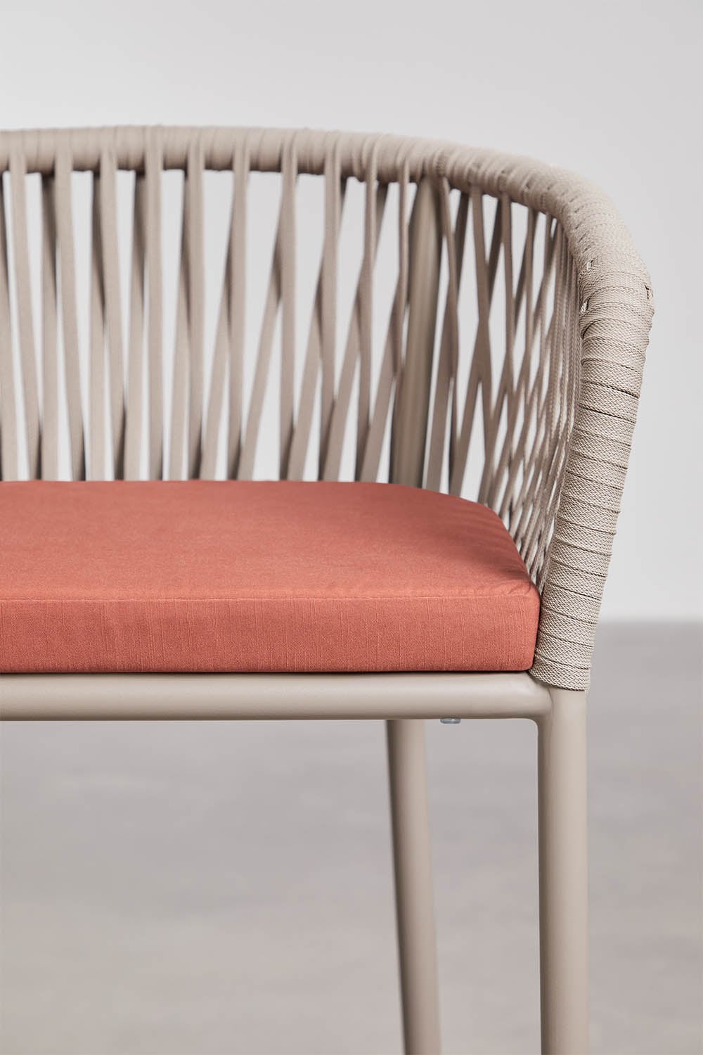 High stool with armrests in braided rope Arhiza, gallery image 4