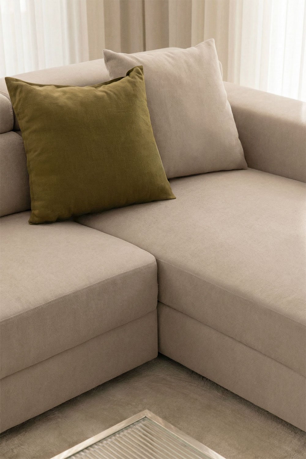 Right 3-seater chaise longue sofa with adjustable headrest and sliding seats Aramis , gallery image 3