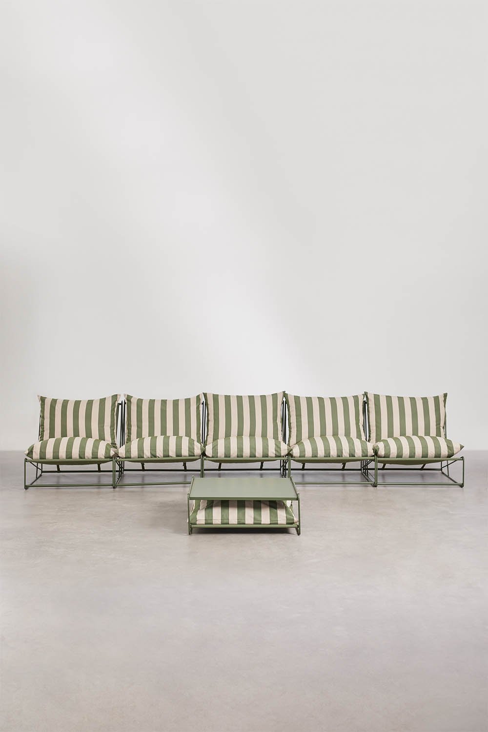 Amaro 5-piece modular sofa garden set with convertible side table, gallery image 3