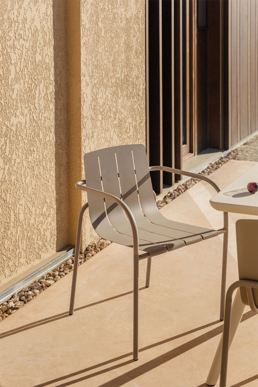 Stackable garden chair with steel armrests Isoria, gallery image 1