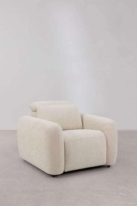 Pack of 2 electric recliner armchairs in chenille Sirex