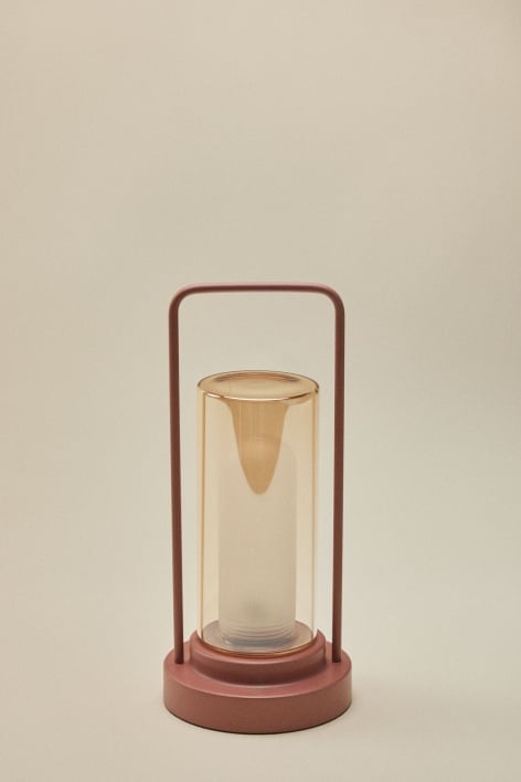 Wireless LED outdoor table lamp in iron and glass Sorlix