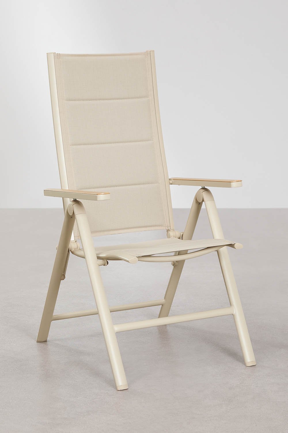 Set of 4 reclining and folding garden chairs with aluminum armrests Elide, gallery image 1