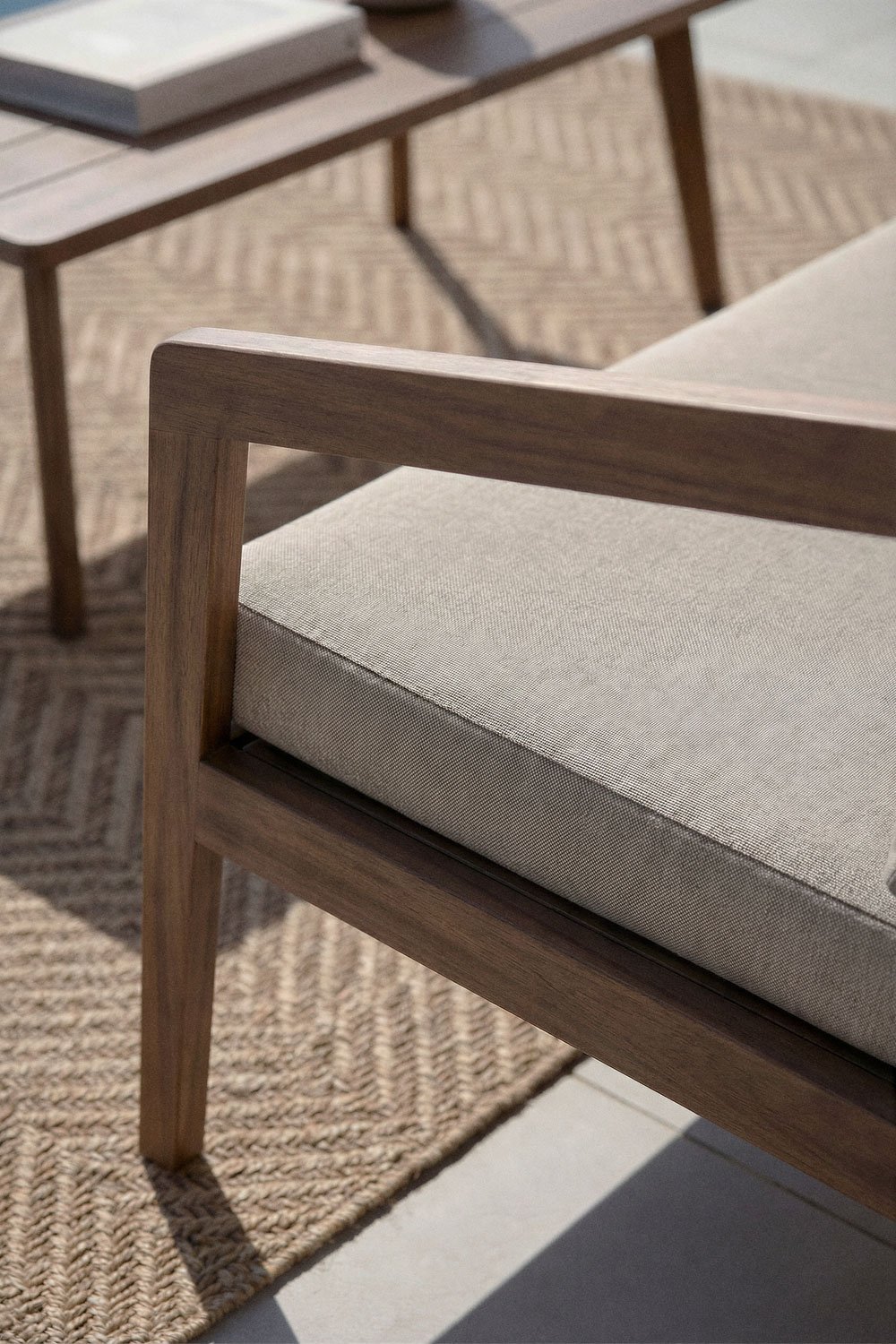 2-seater garden sofa in acacia wood Kaela, gallery image 2