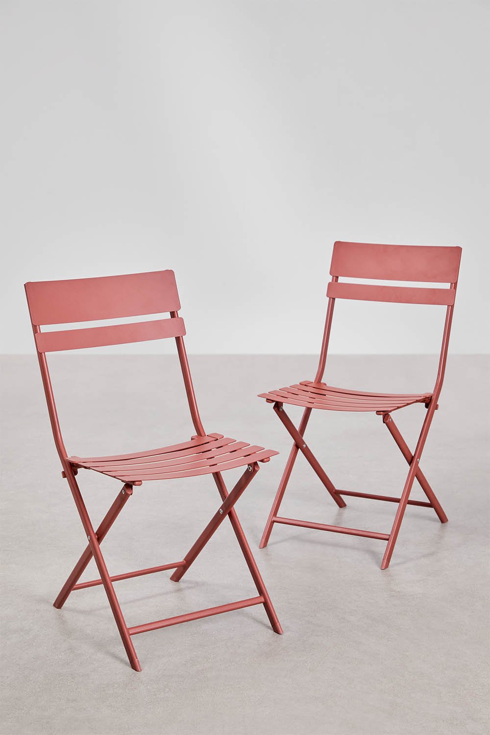 Pack of 2 folding garden chairs in Tamarit steel, gallery image 3