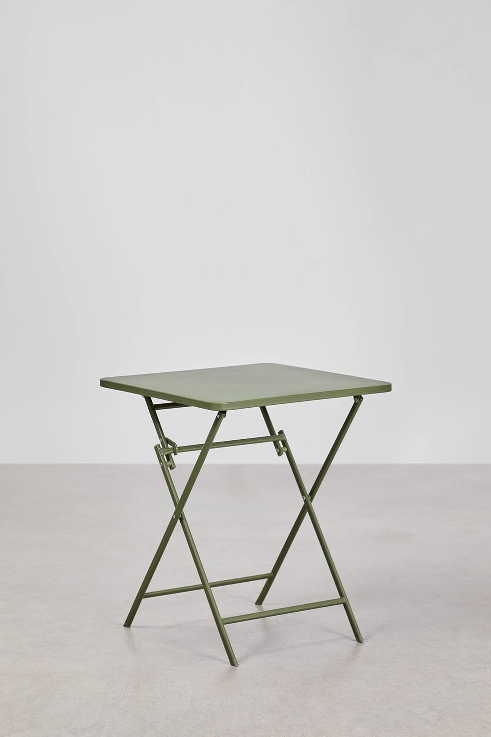 Square folding 60x60 cm table set and 2 Tamarit steel dining chairs, gallery image 2